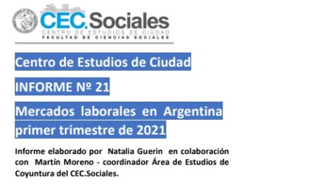 Informe de Coyuntura n° 21: Mercados laborales en Argentina primer trimestre de 2021